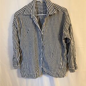 Max Studio Black and White Striped Top